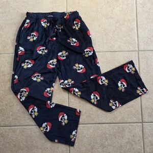 Black Pajama Pants with Santa Print